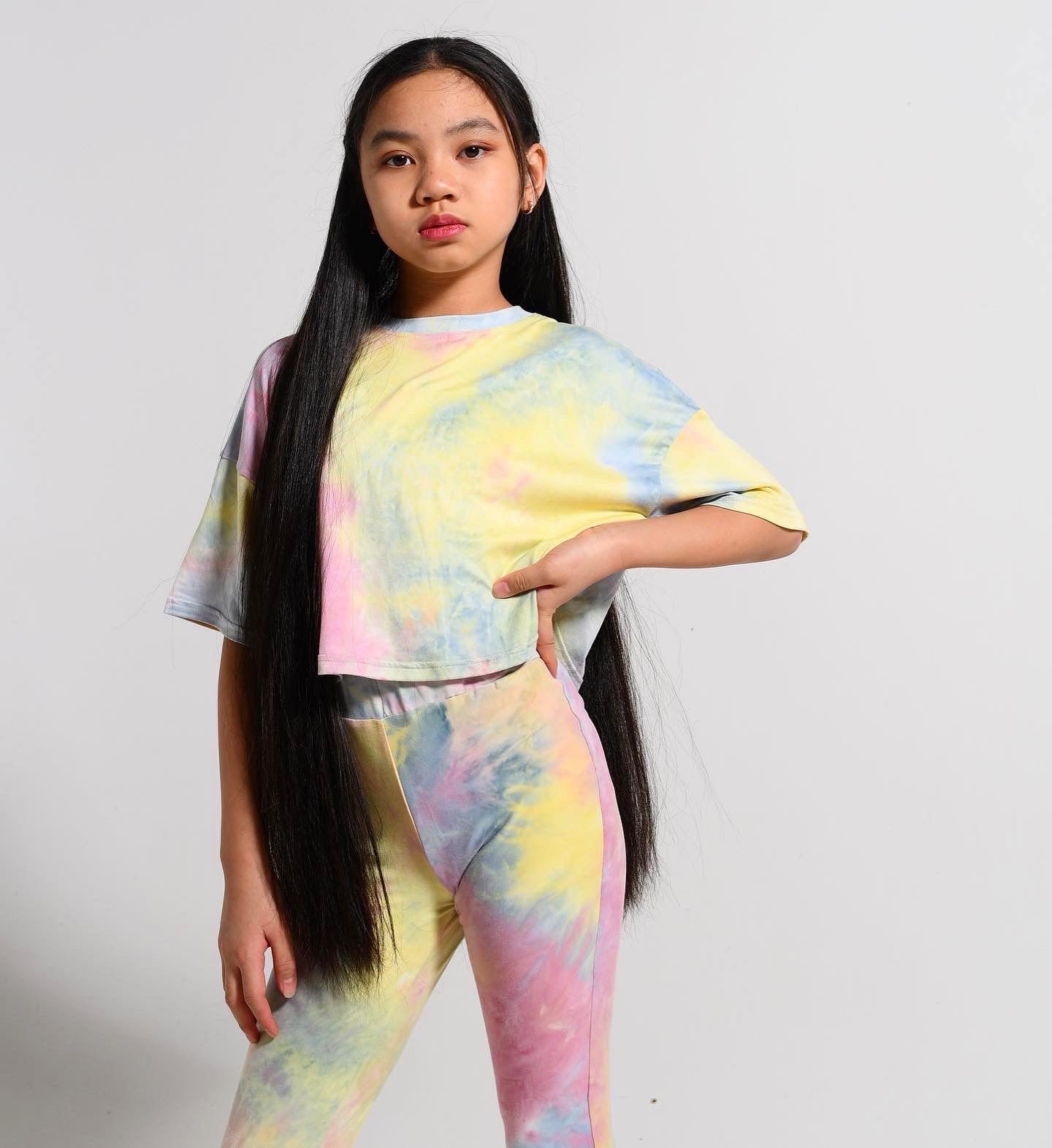 Soft lightweight tie-dye leggings for girls - Lemoni Boutique