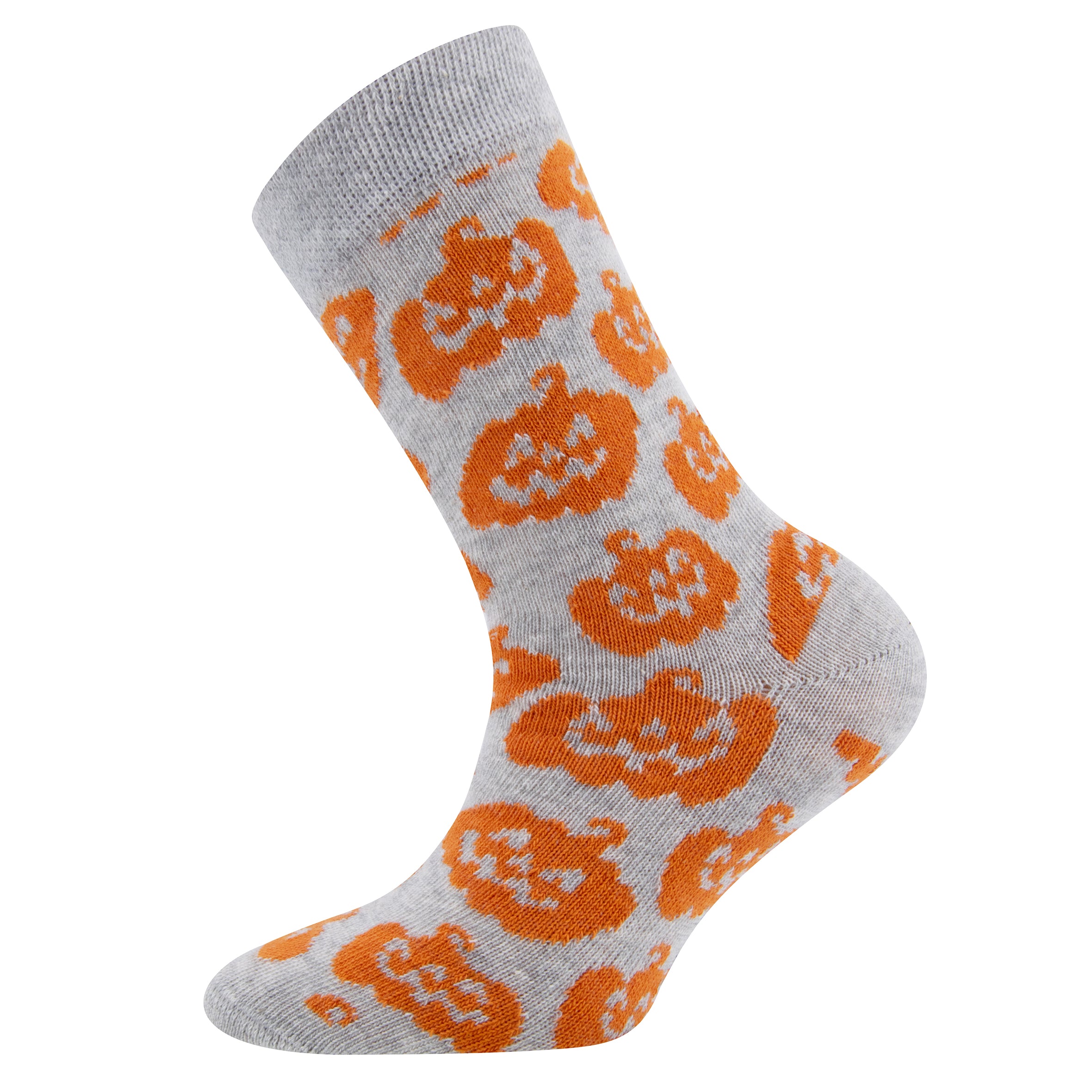 Unisex Fun Halloween Socks with Colorful Designs, Set of 3 - pumpkin - Lemoni Boutique