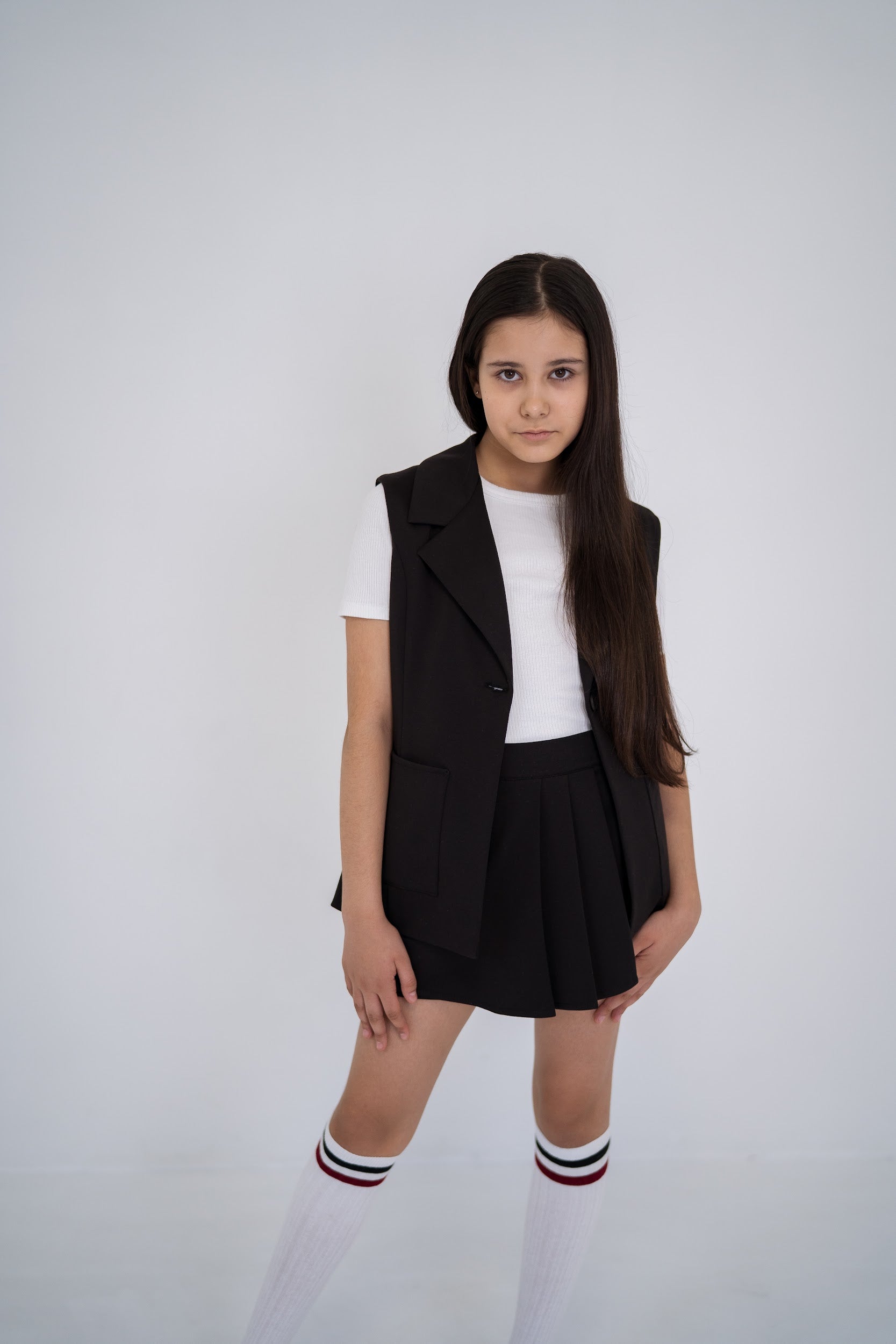 Girls´ pleated jersey skort