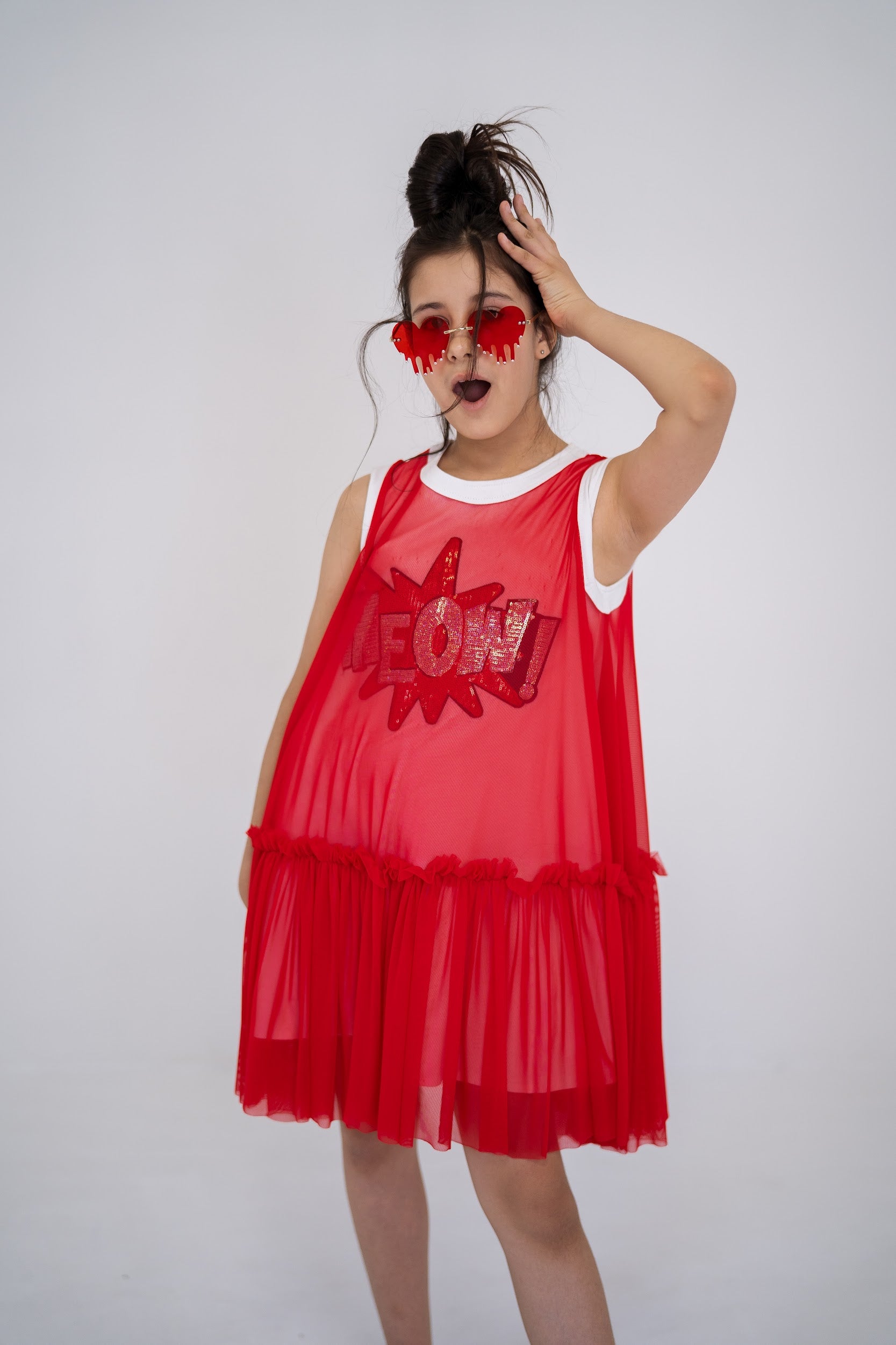 Girls´ dress MEOW - sleeveless