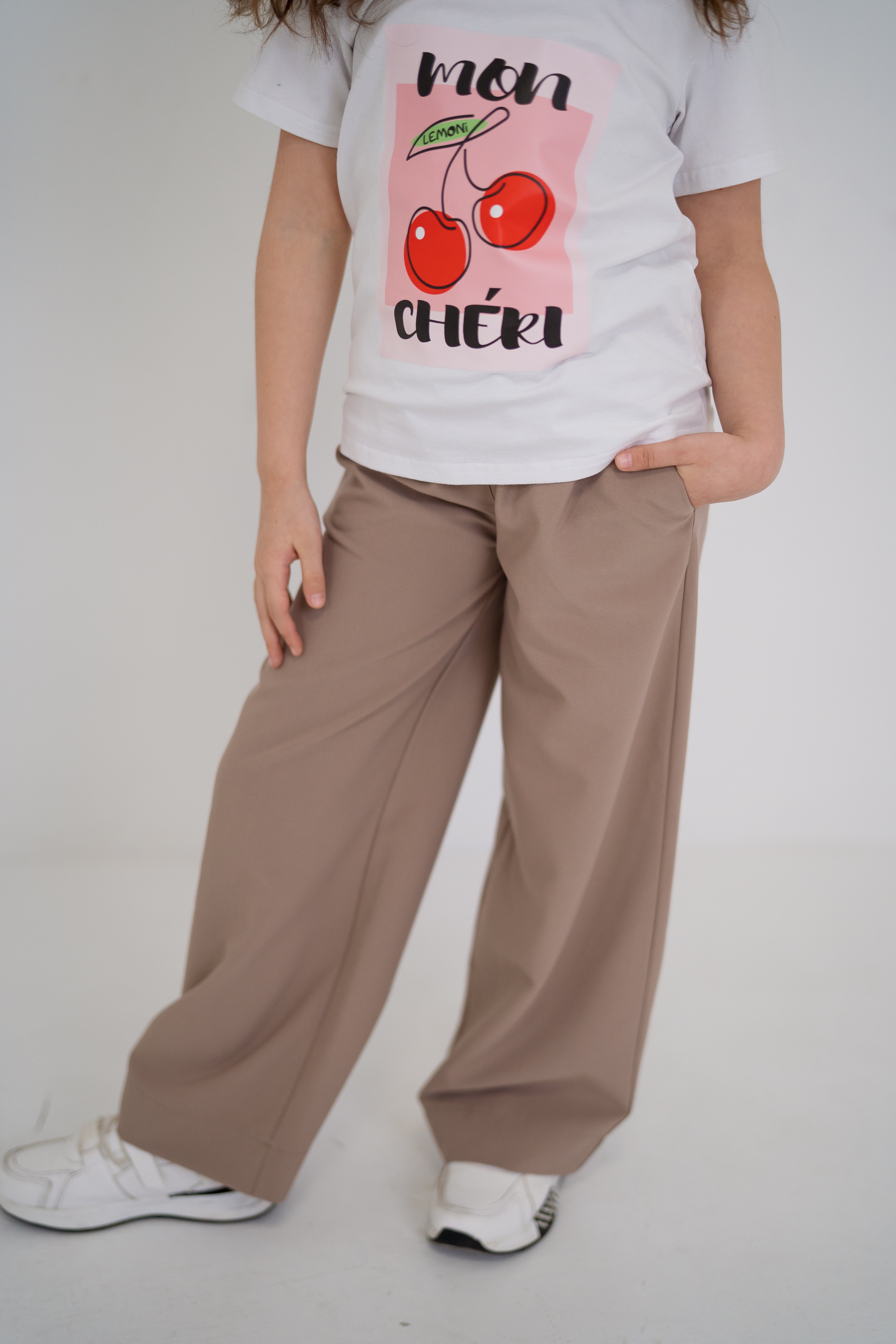 Culottes for girls - black and beige