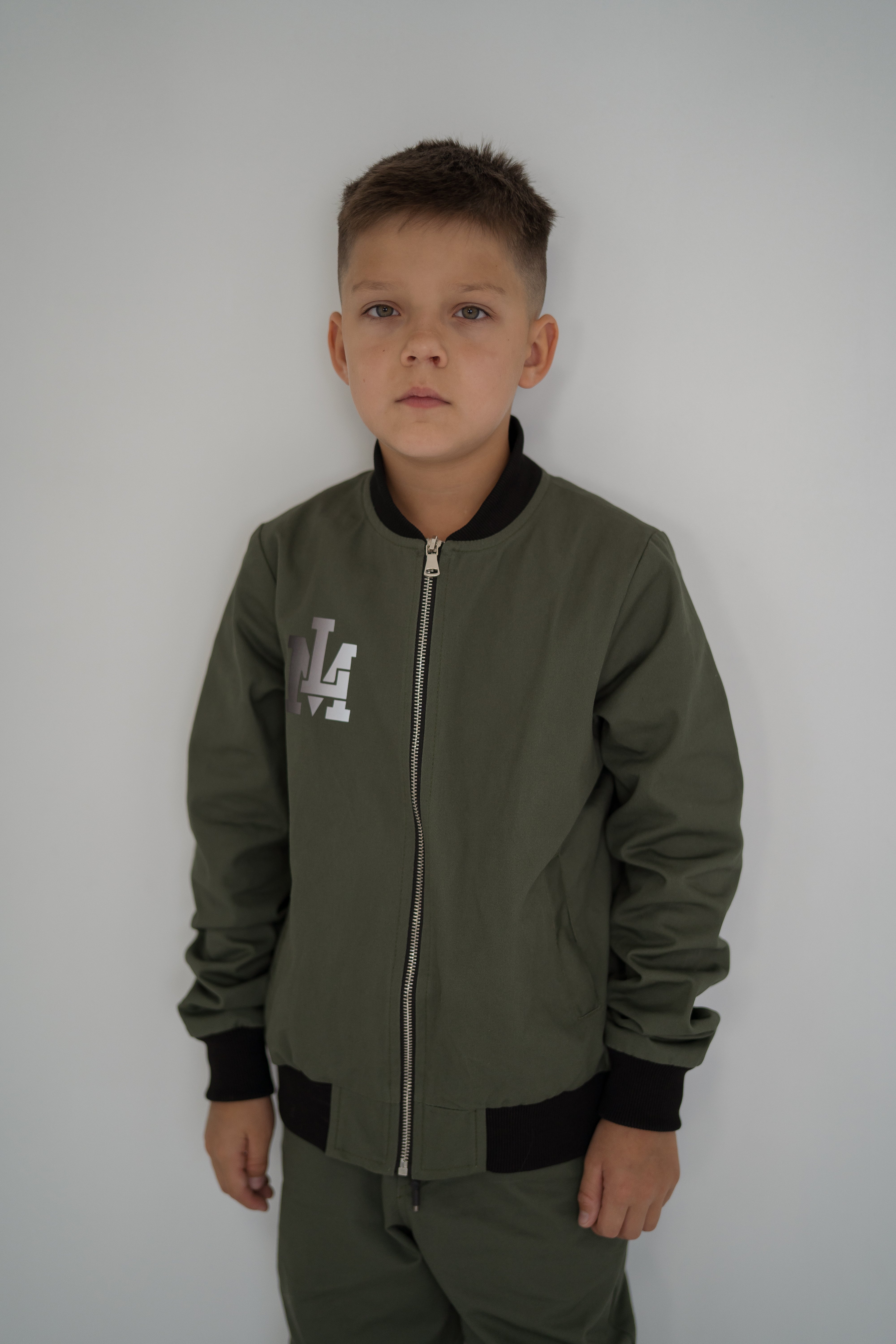 Bomber jacket denim for girls and boys - khaki - Lemoni Boutique