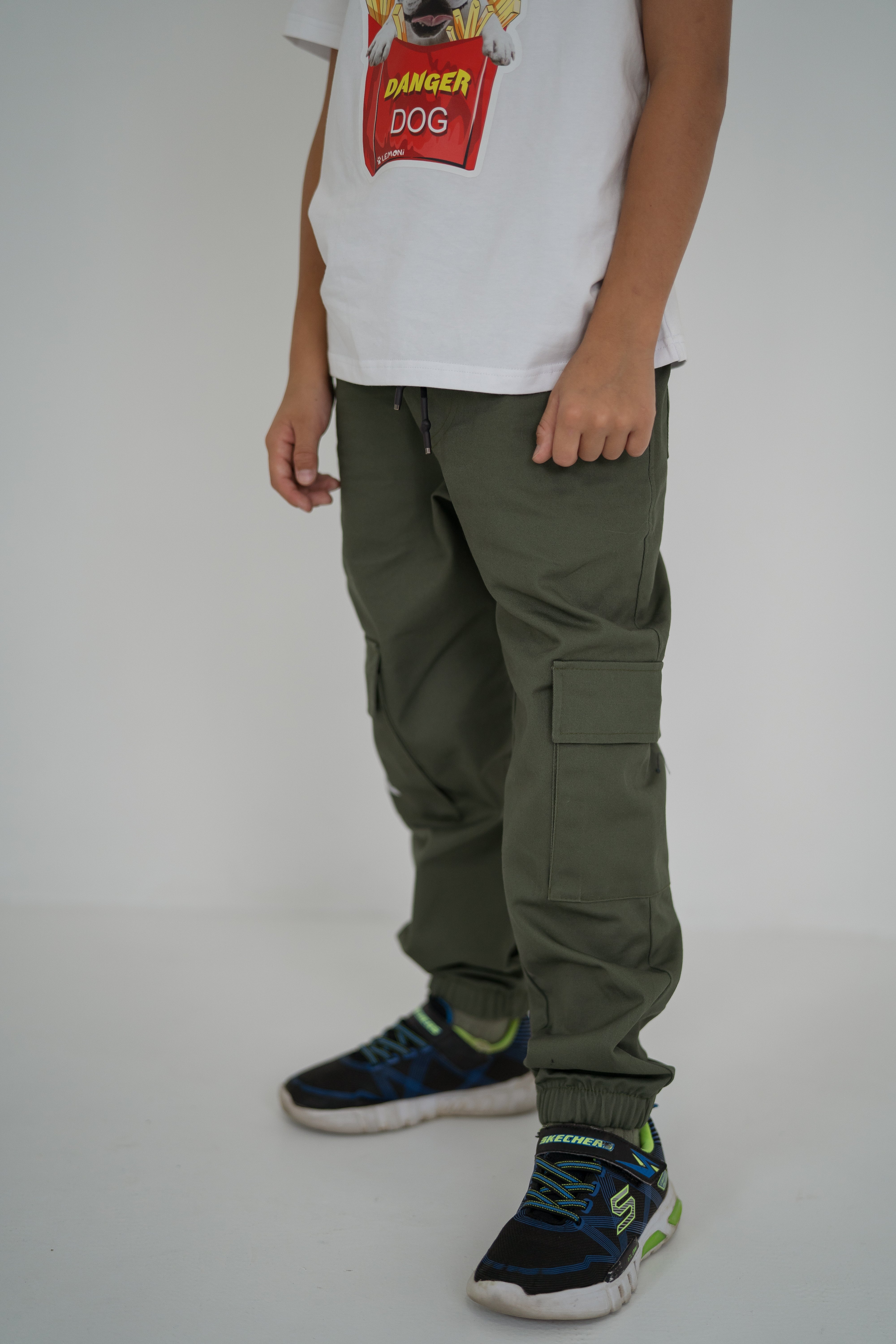Сargo jeans for boys - khaki - Lemoni Boutique