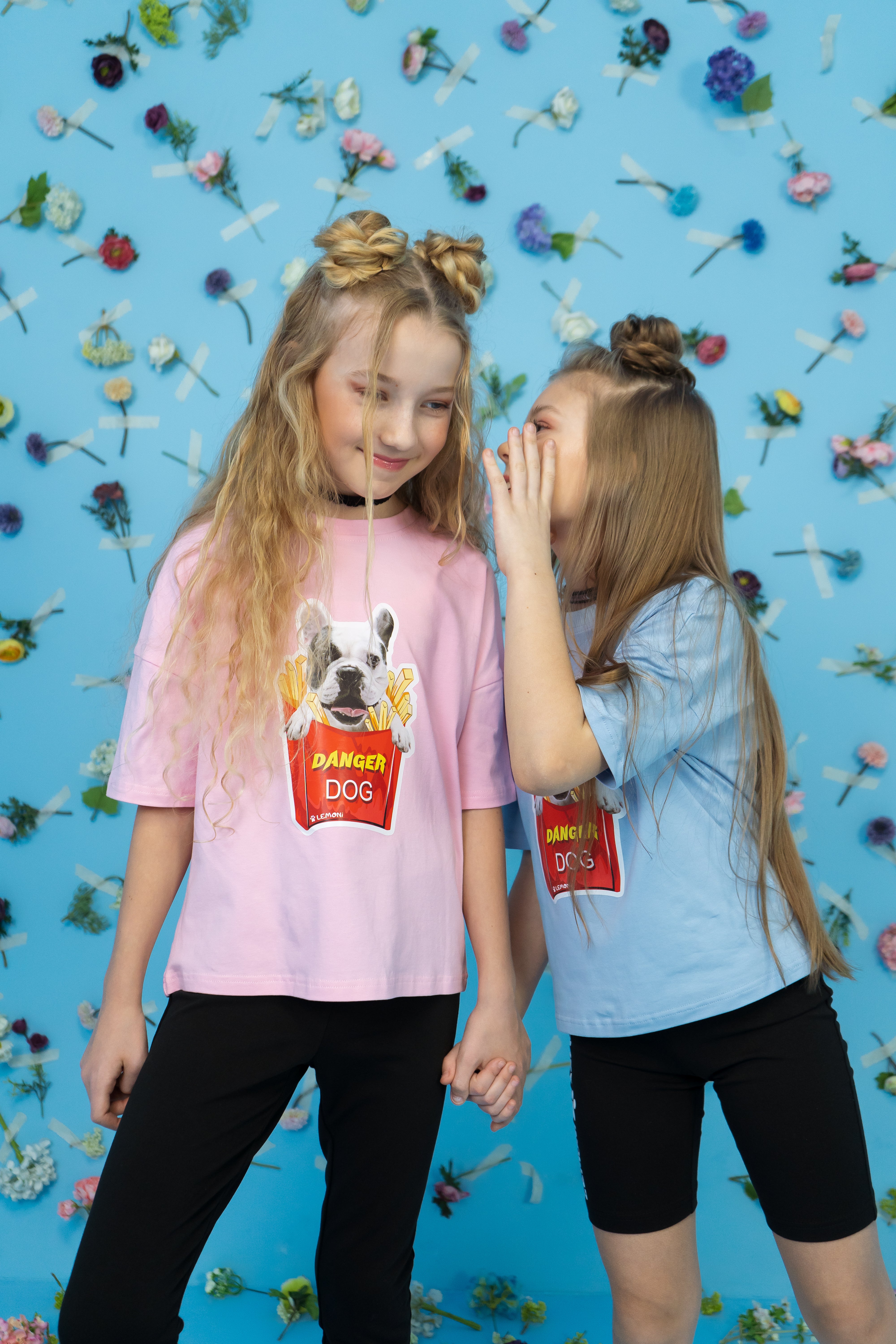 Girls´ T-shirt with French Bulldog print - pink - Lemoni Boutique