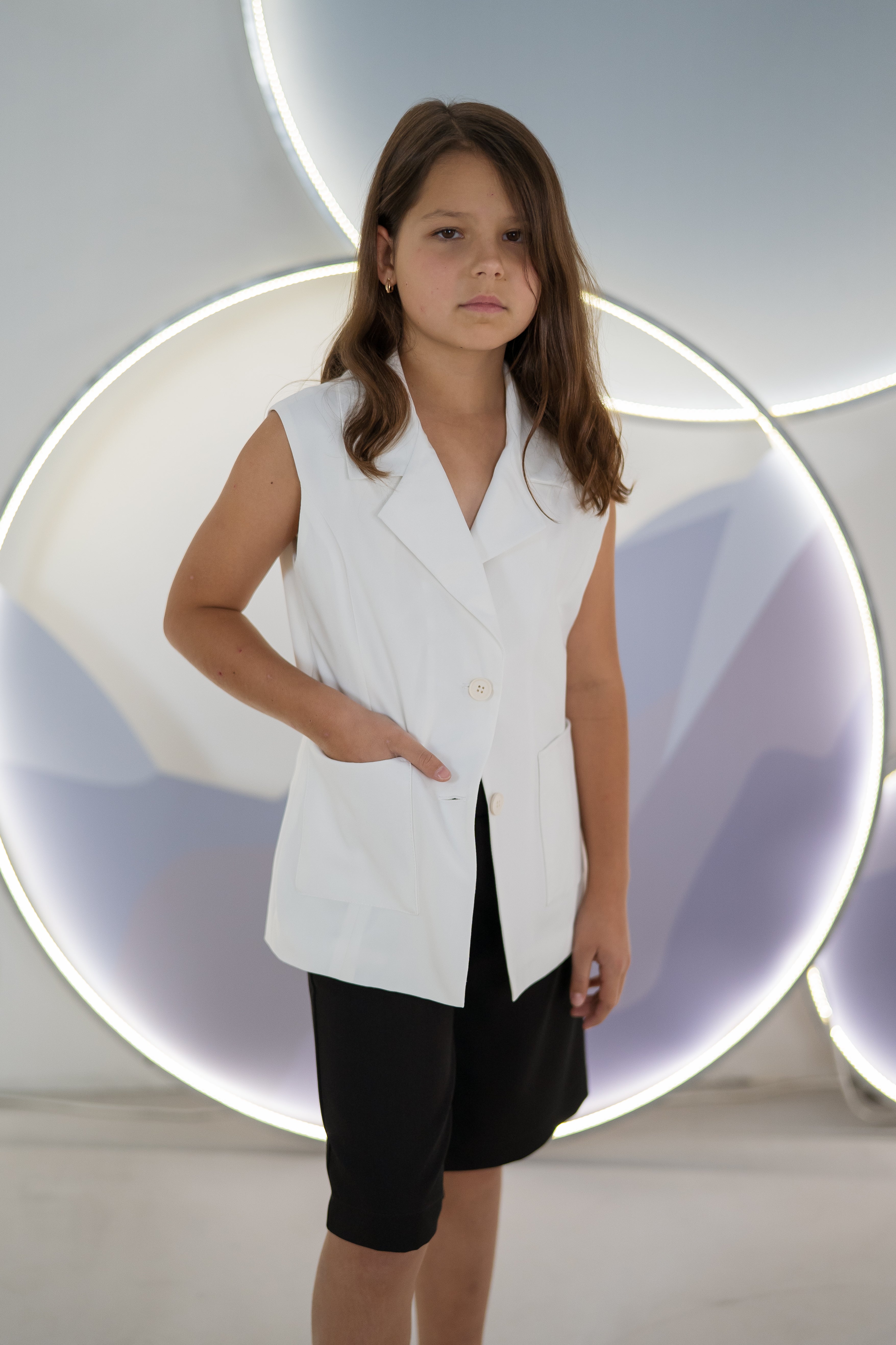 Girls´ classic vest - milk - Lemoni Boutique