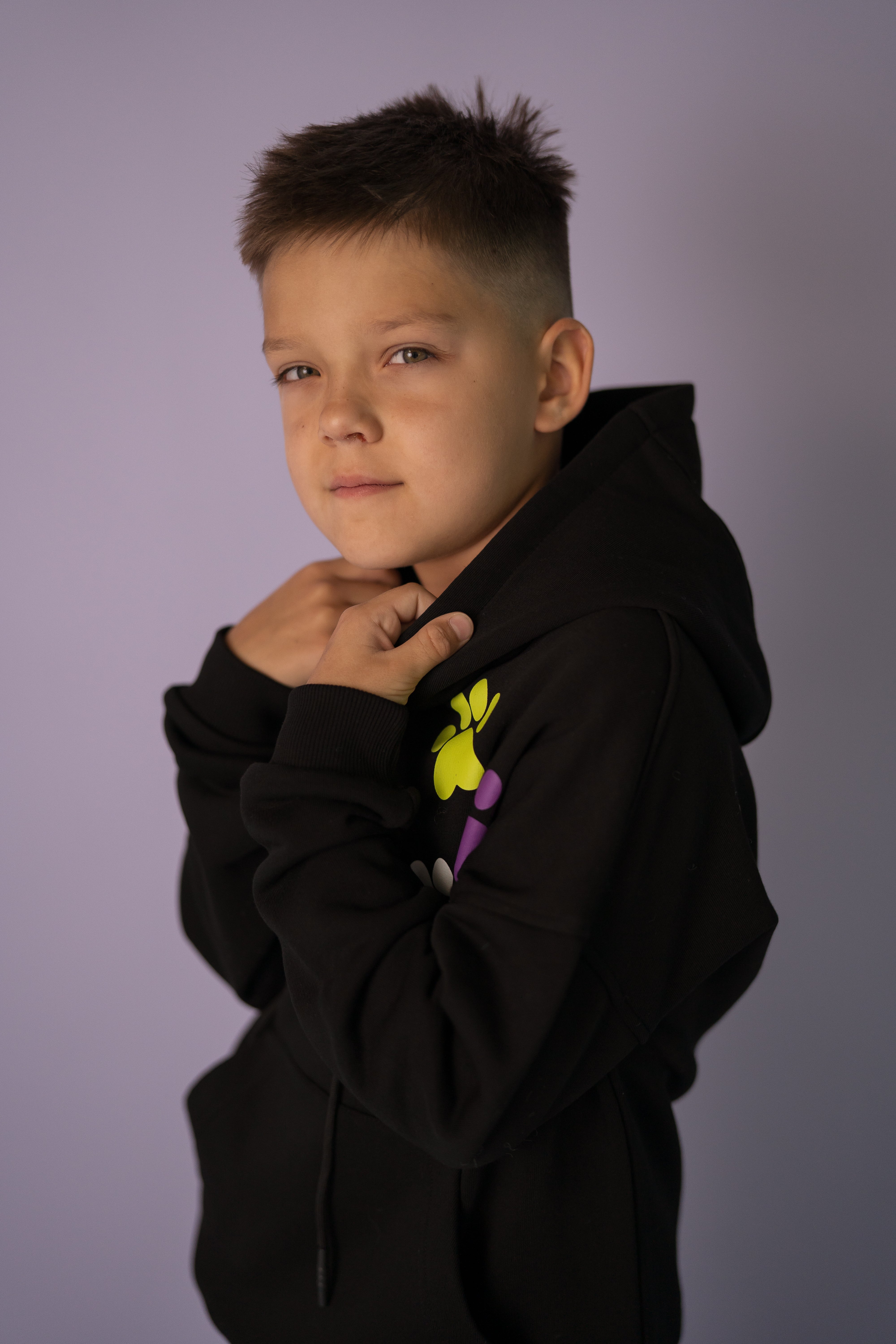 Hoodie for boys and girls "Walk with Me" - black - Lemoni Boutique