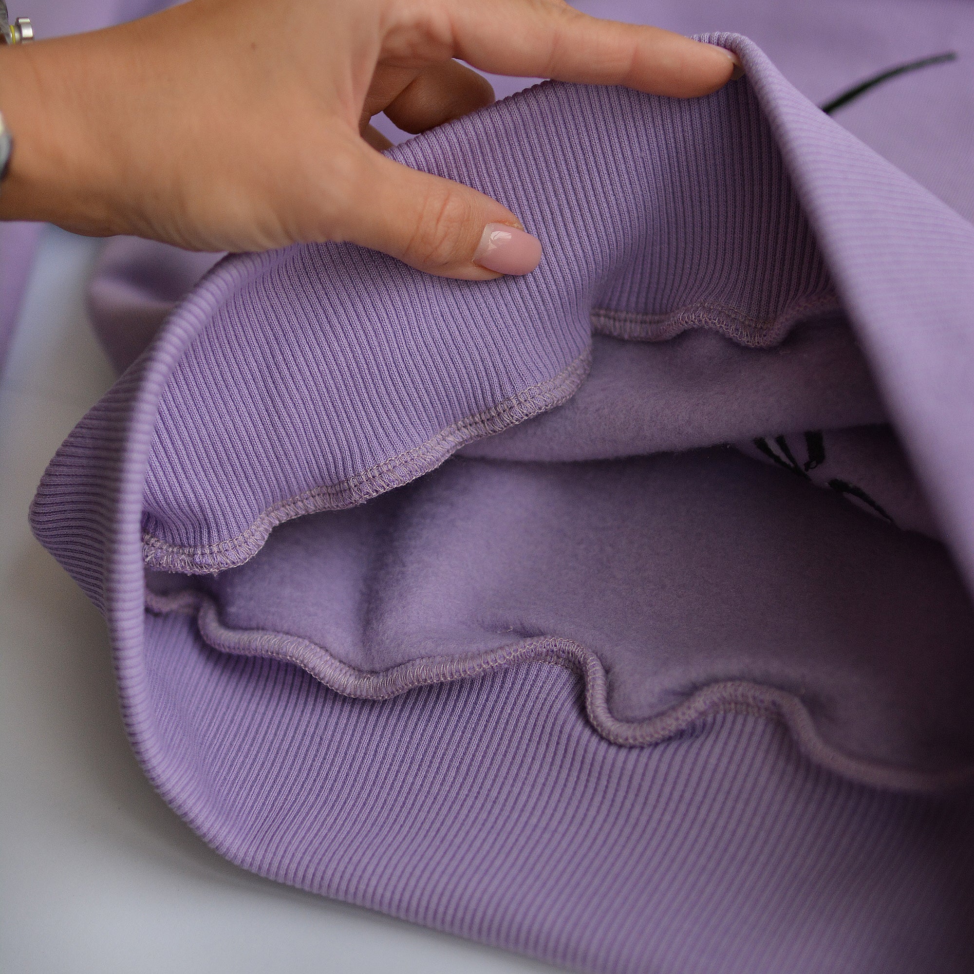 fleece-lined Hoodie lilac Lemoni Boutique