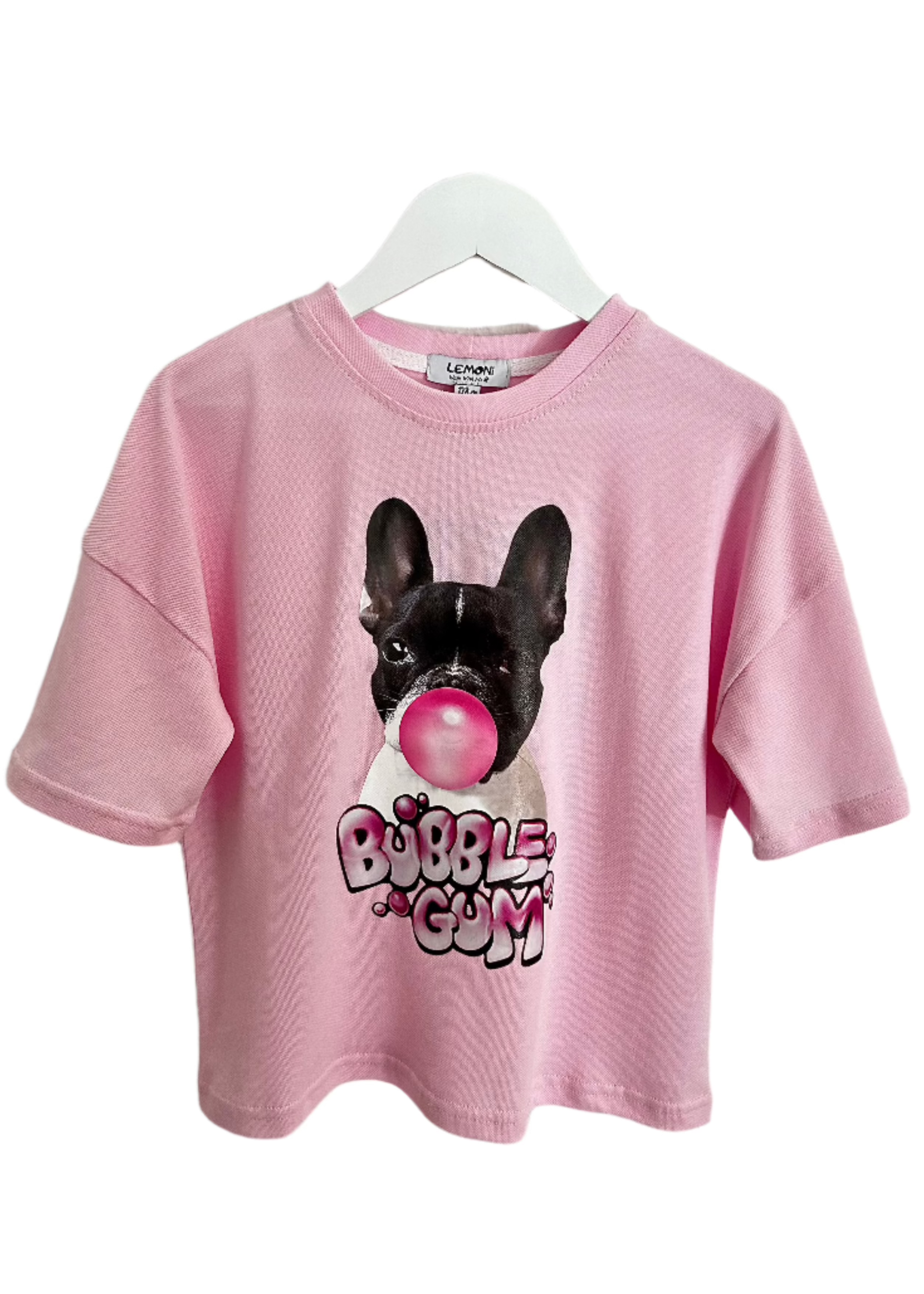 Oversized T-shirt Bubble Gum for girls - pink - Lemoni Boutique