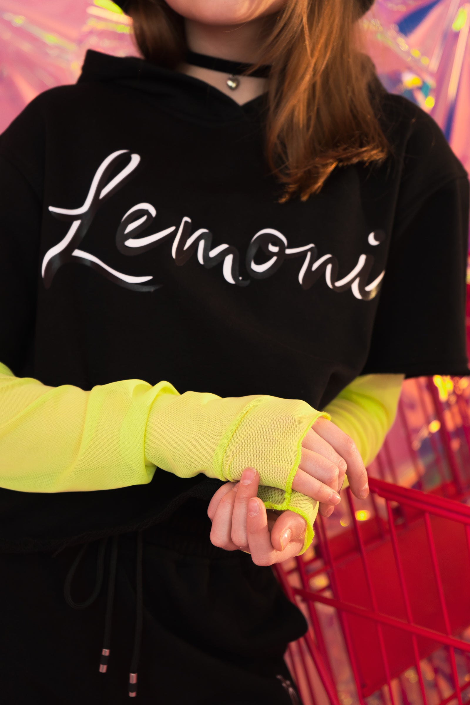 Short-sleeve hoodie unisex - black