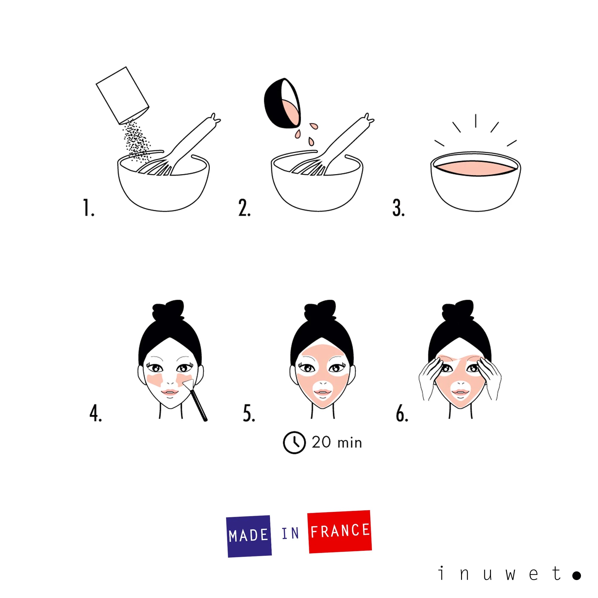 how to use kit of 2 DIY masks and tools  by inuwet