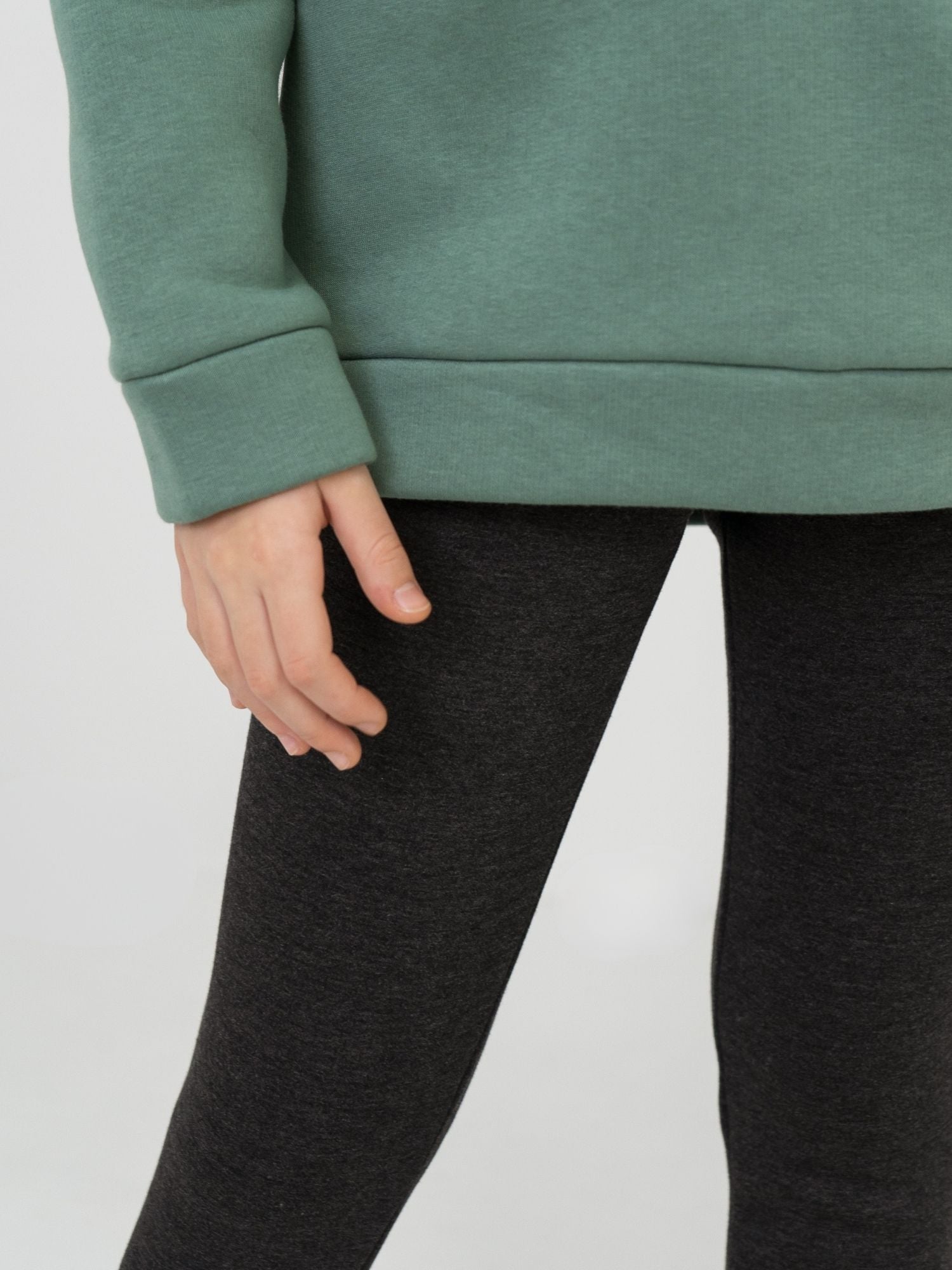 Сomfortable warm leggings for girls - gray