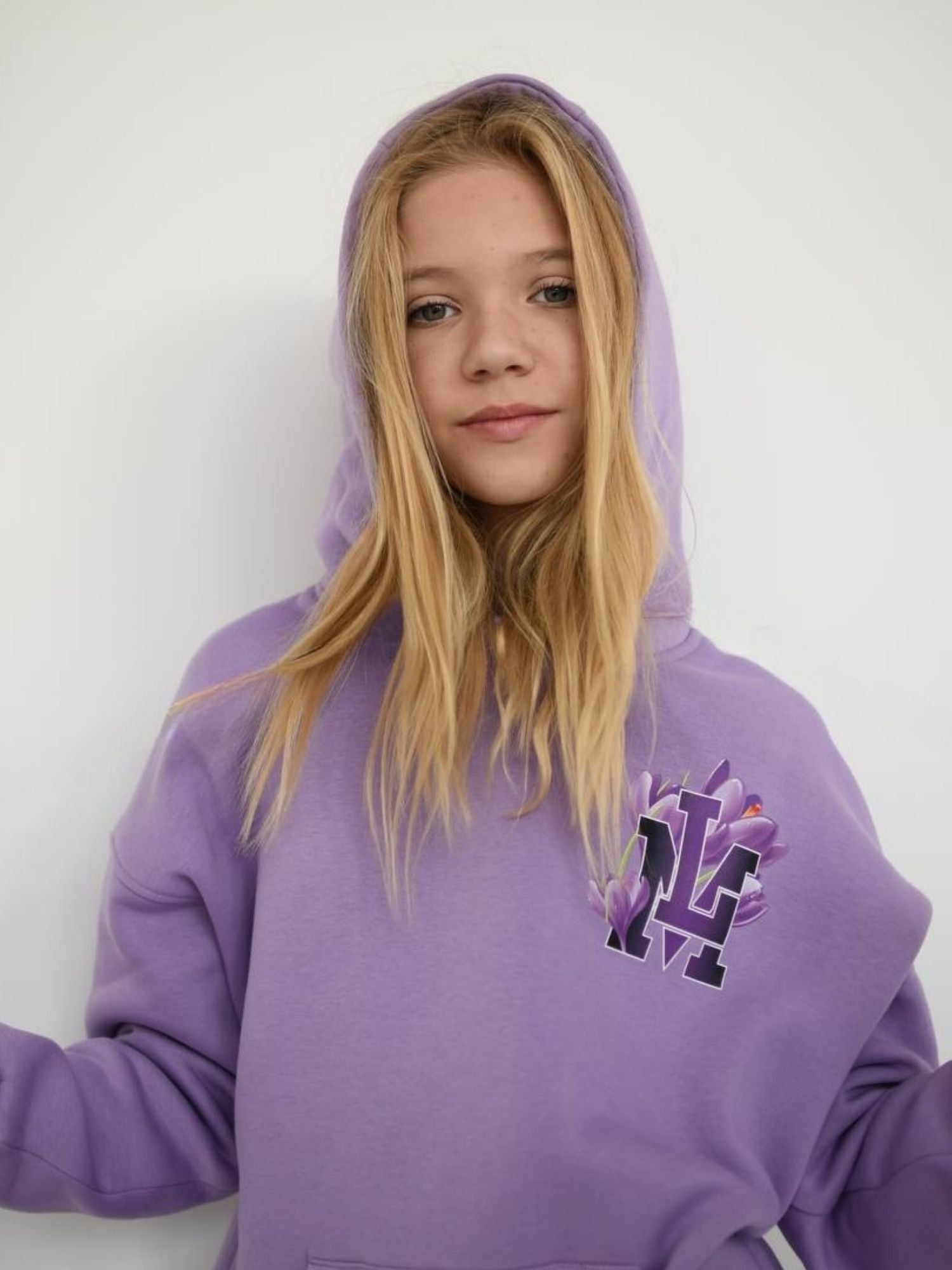 Set of fleece-lined Hoodie and Pants - lilac or beige