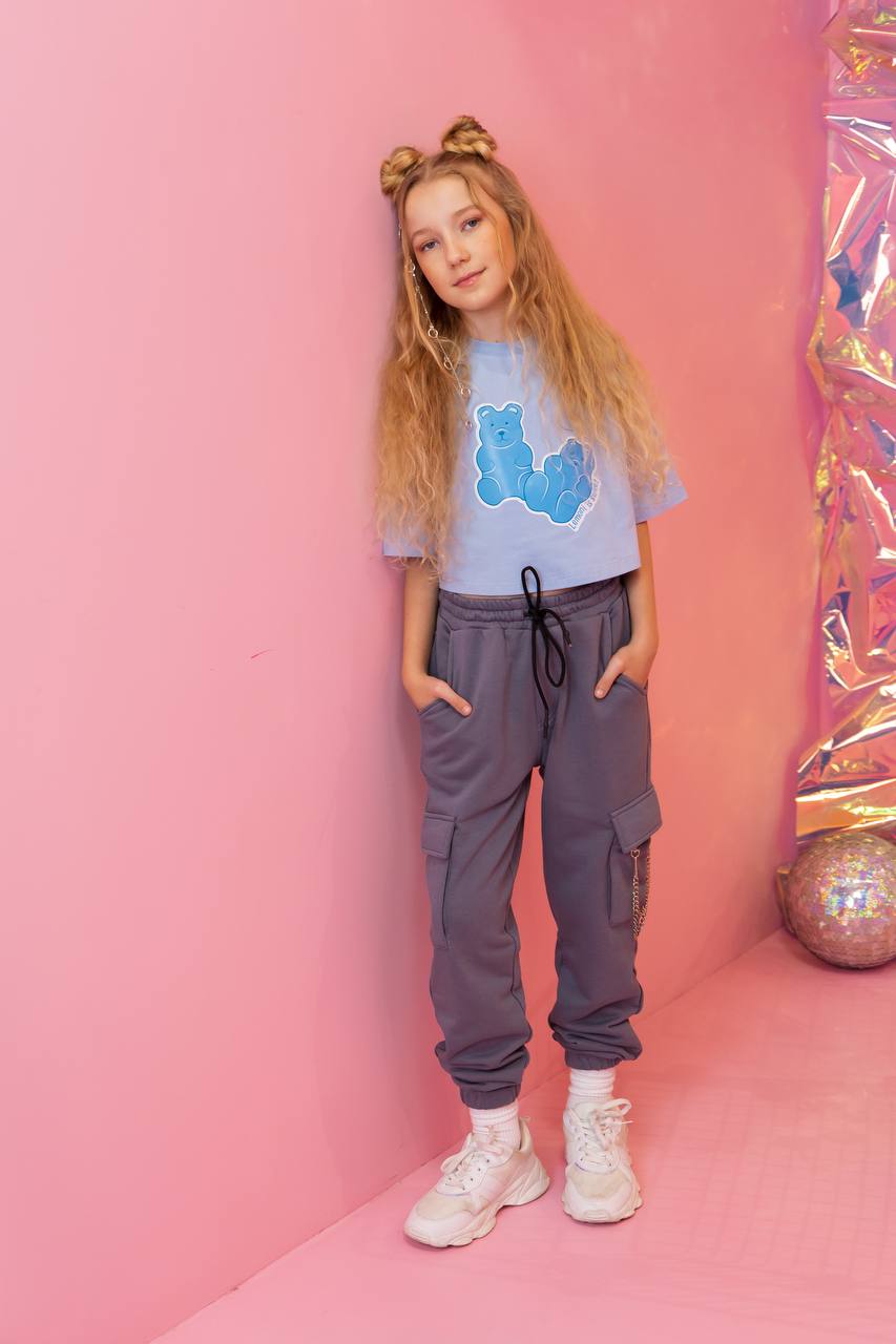Cargo pants Urban-Style for boys and girls - gray - Lemoni Boutique
