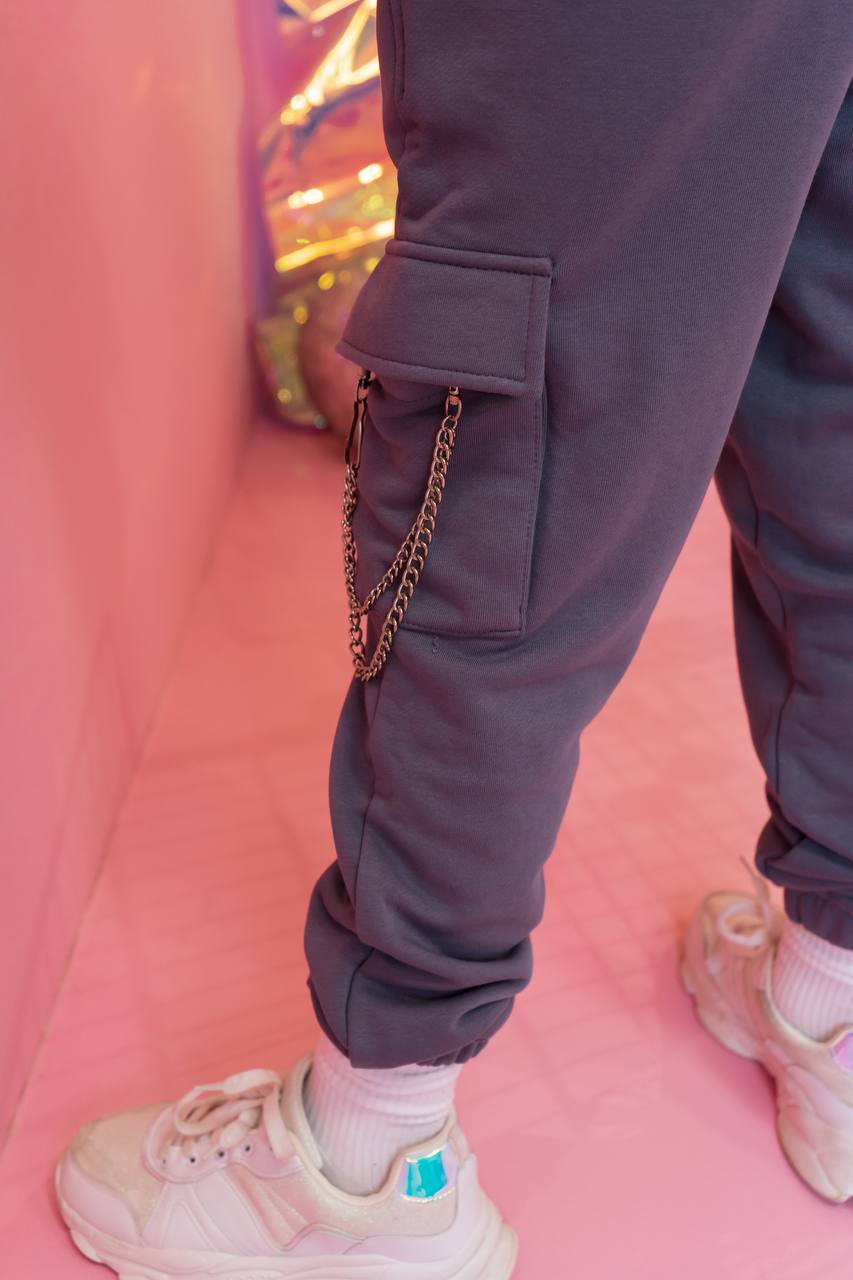 Cargo pants Urban-Style for boys and girls - gray - Lemoni Boutique