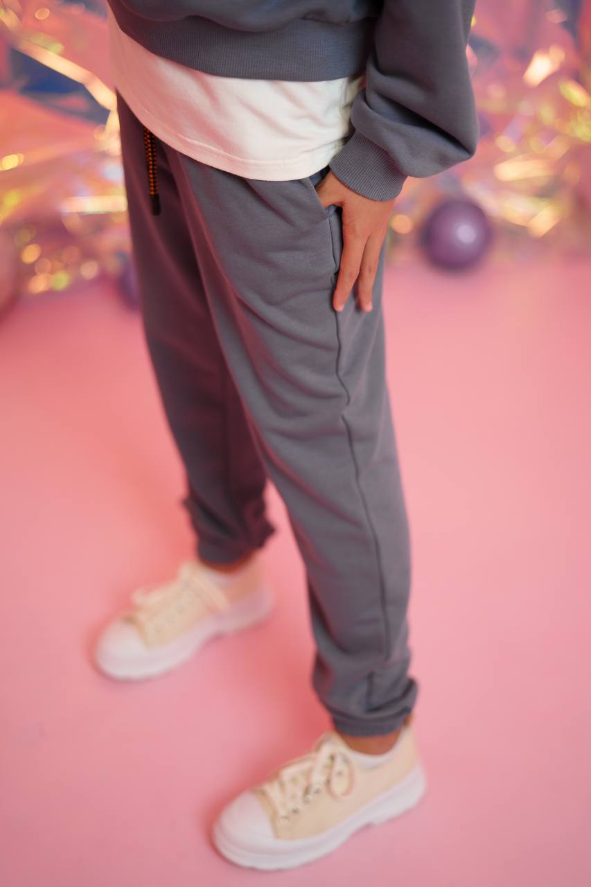 Urban-style joggers for girls and boys - gray - Lemoni Boutique