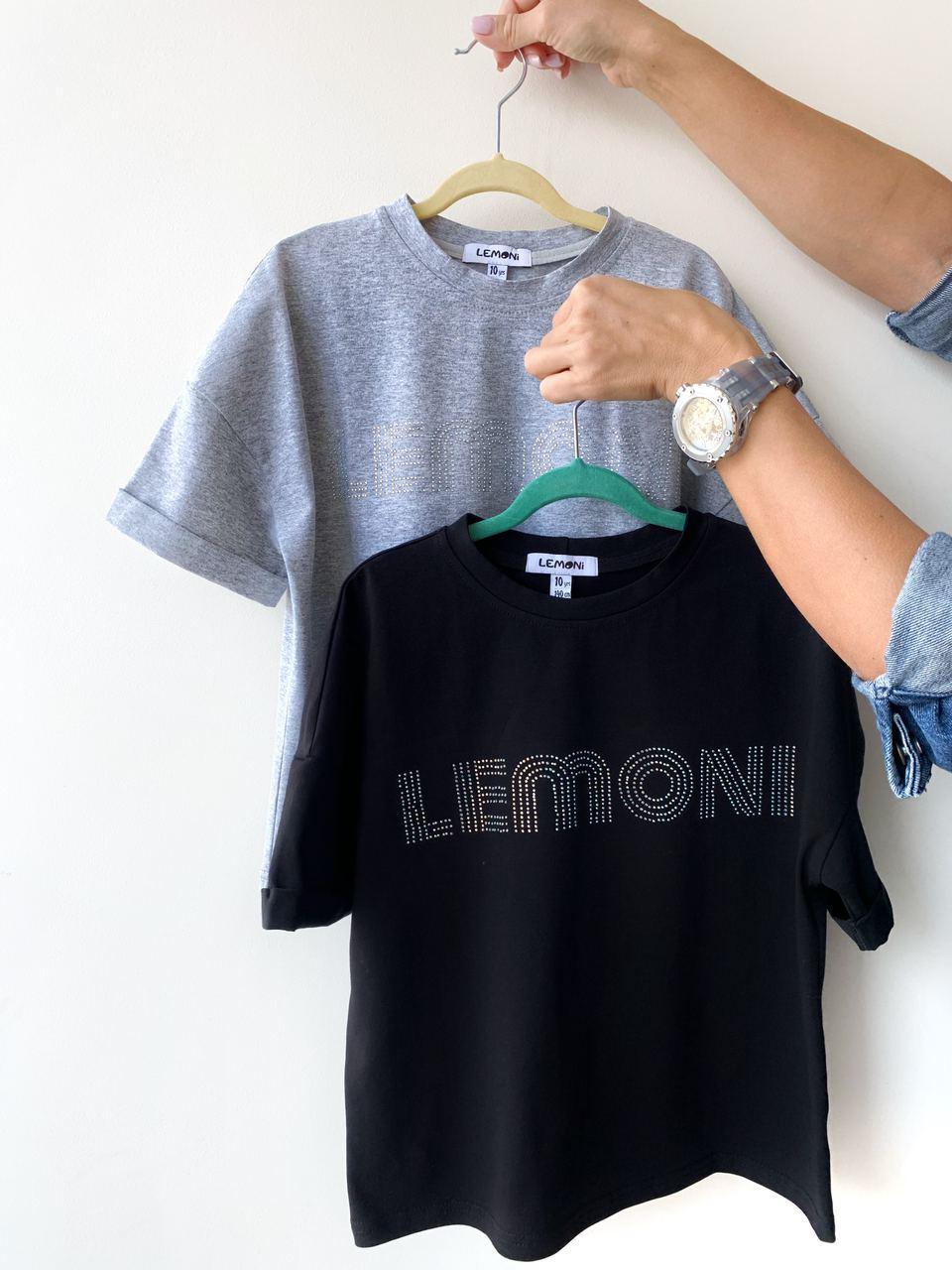 Серая футболка oversize Lemoni 