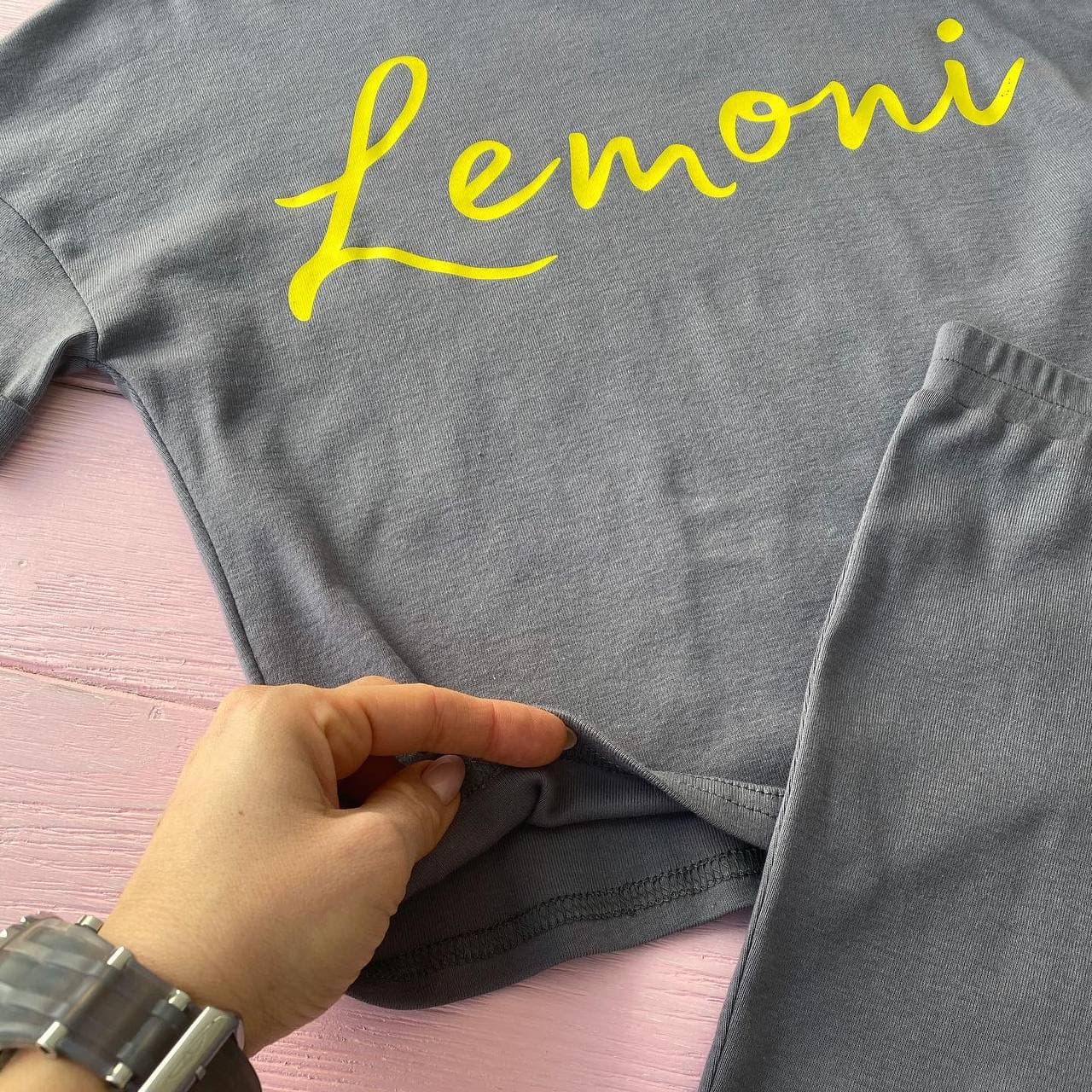Костюм футболка oversize и велосипедки Lemoni 