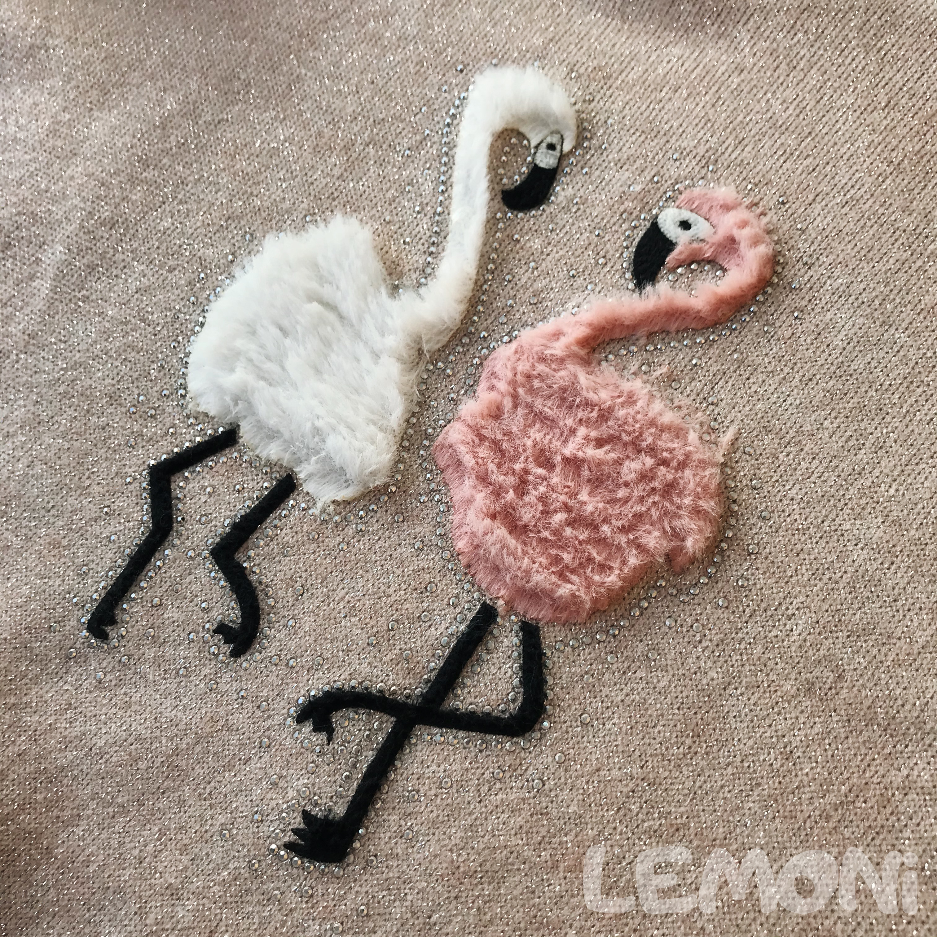 Джемпер из альпаки с аппликацией фламинго Lemoni
